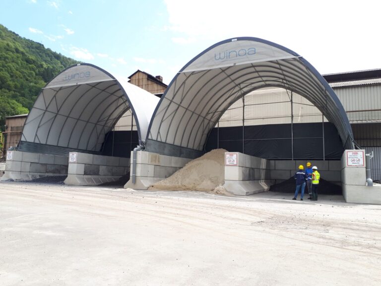 Boogloods voor opslag van grondstoffen